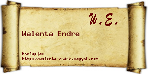 Walenta Endre névjegykártya